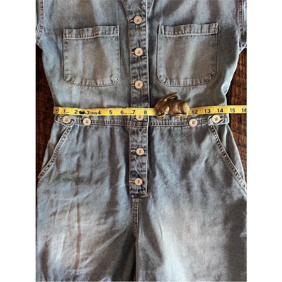 Jessica Simpson denim jean Christen romper shorts jumpsuit size small - Picture 12 of 14